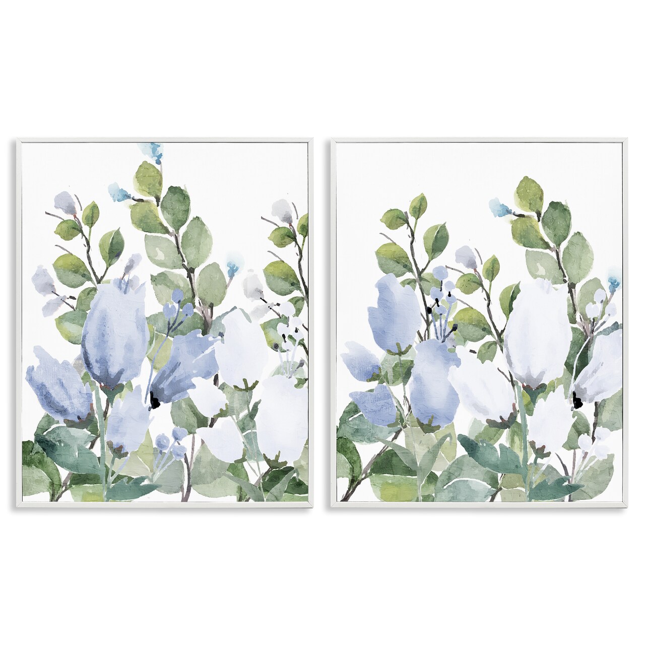 Stupell Industries Blue Spring Watercolors 2pc Framed Giclee Set, design by Kim Allen